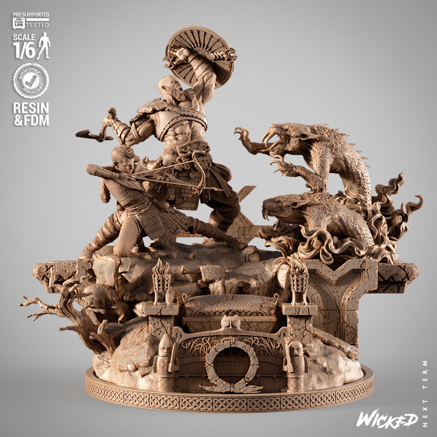 God of War Combat Diorama